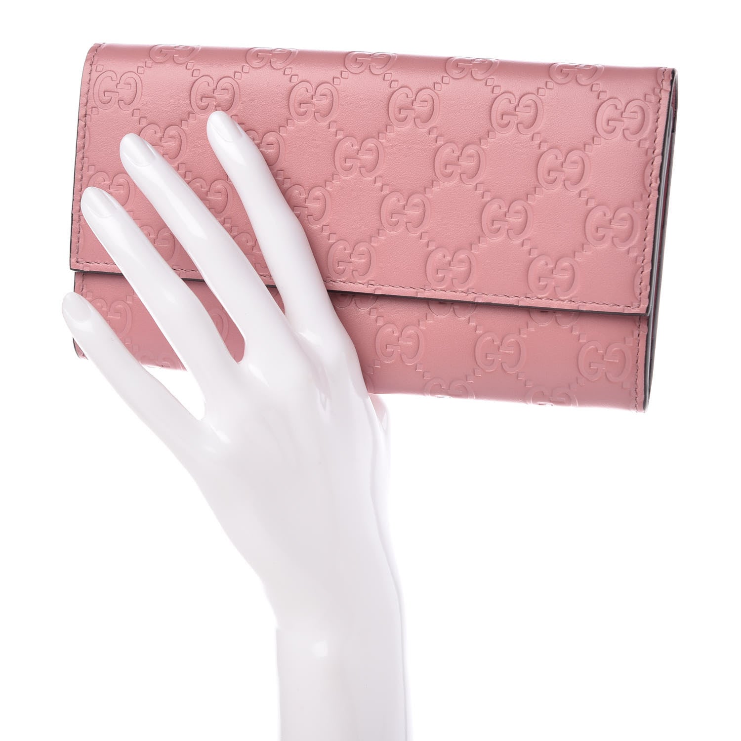 Gucci Guccissima Continental Flap Wallet Pink 2 of 7