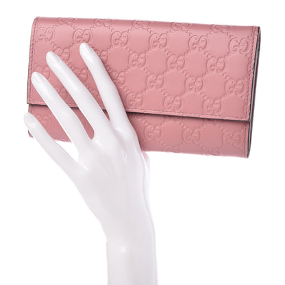 Gucci Guccissima Continental Flap Wallet Pink 2 of 7
