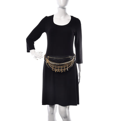 Chanel Lambskin Quilted All About Chains Waist Belt Bag Black 2 of 8