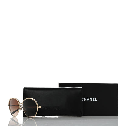 Chanel Chain Pantos Sunglasses 4242 Gold Brown 8 of 8