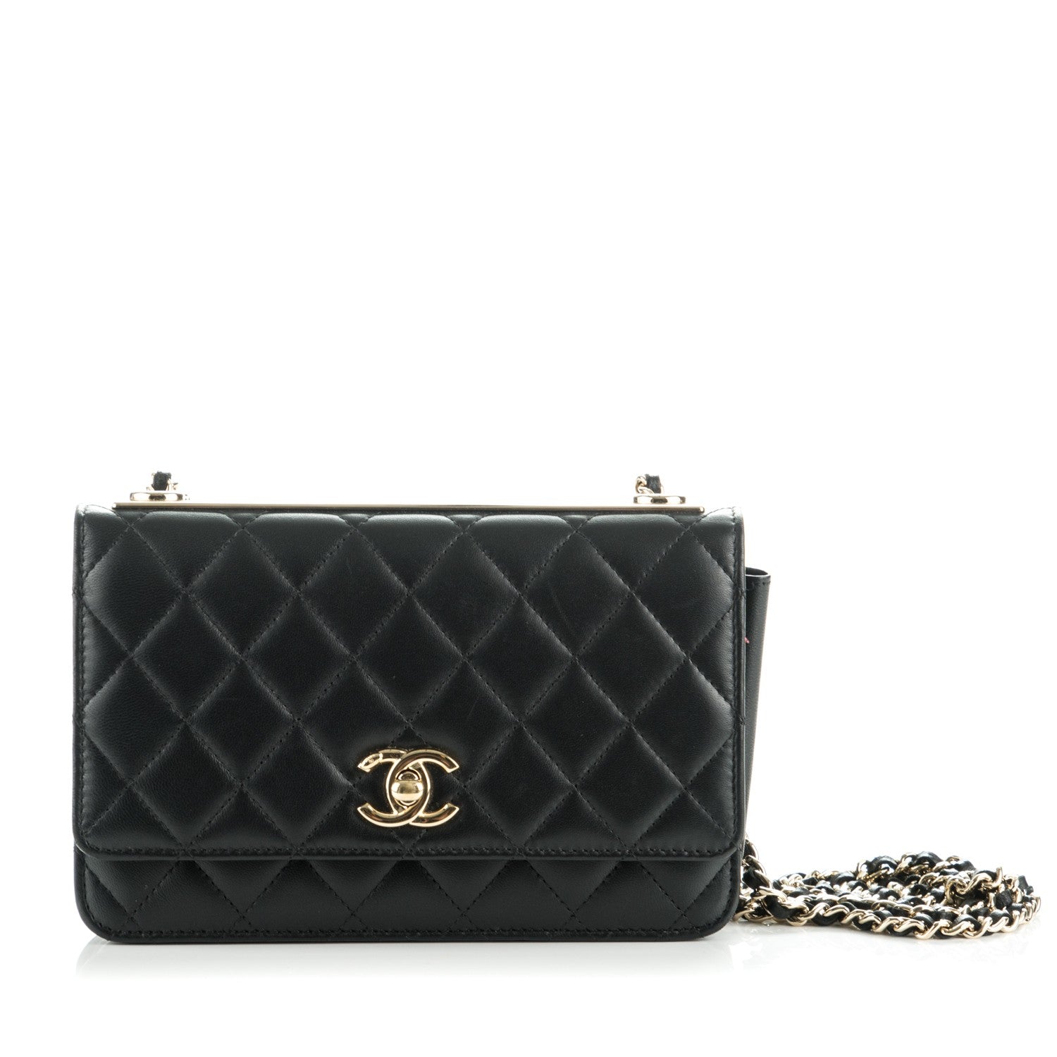 Chanel Lambskin Quilted Trendy CC Wallet On Chain WOC Black 1 of 10