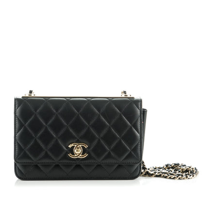 Chanel Lambskin Quilted Trendy CC Wallet On Chain WOC Black 1 of 10