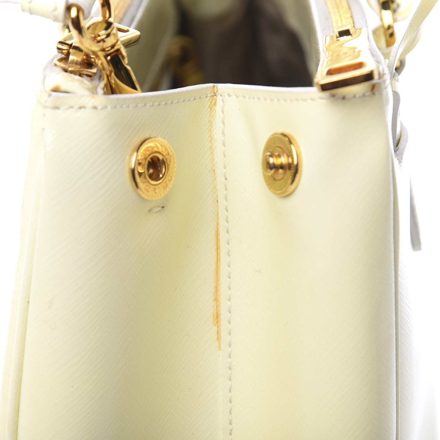Saffiano Vernice Medium Galleria Double Zip Tote Bianco