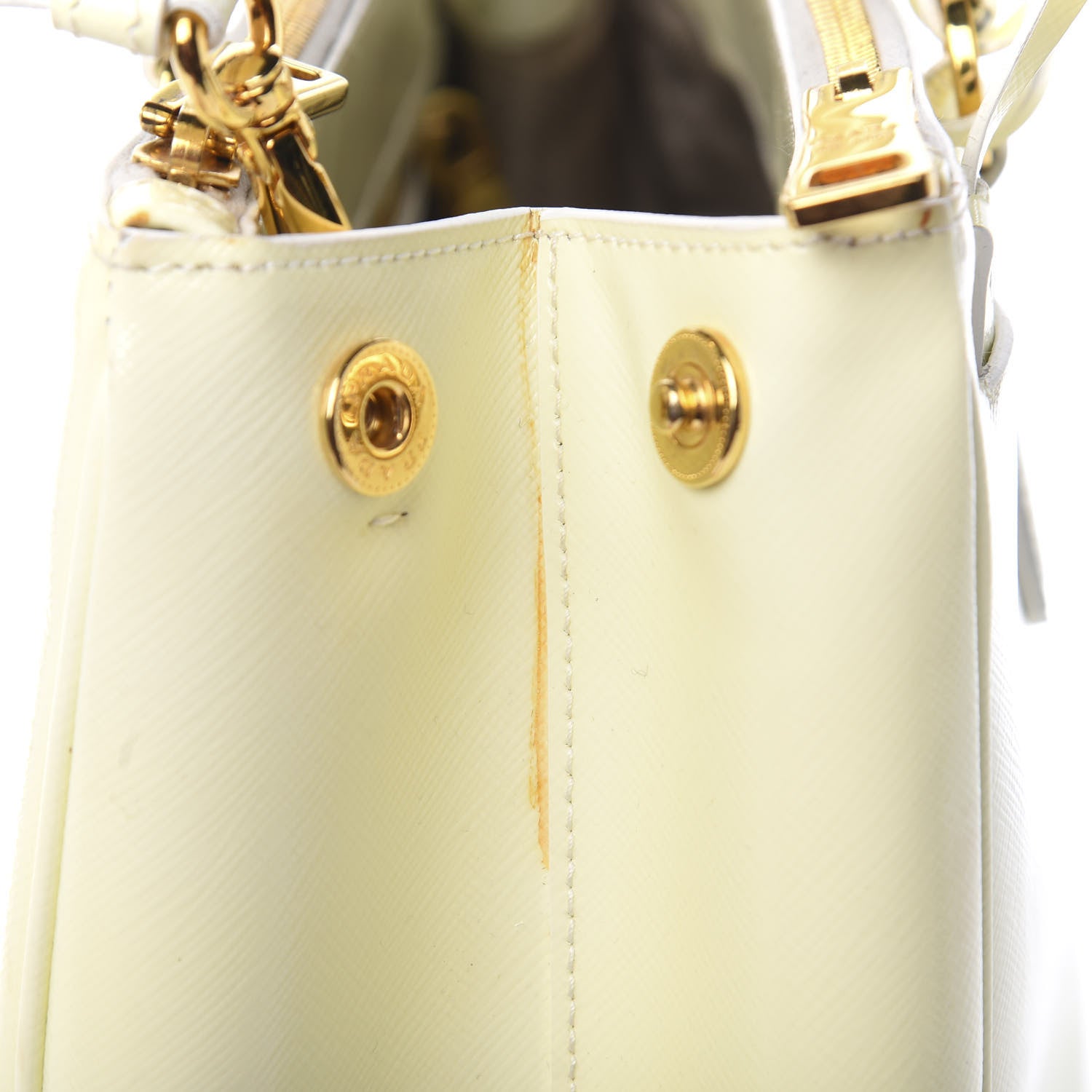 Prada Saffiano Vernice Medium Galleria Double Zip Tote Bianco 14 of 22