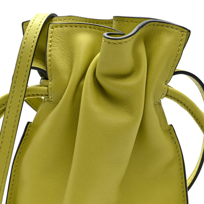 Loewe Calfskin Mini Drawstring Flamenco Knot Crossbody Pocket Bag Lime Green 7 of 9