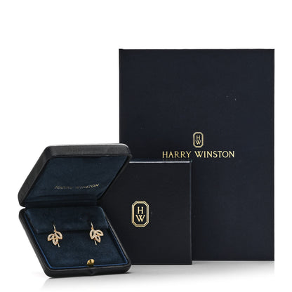 Harry Winston 18K Yellow Gold Diamond Small Lily Cluster Earrings 5 of 5
