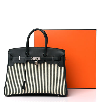 Hermes Toile Birkin 35 Vert Anglais 10 of 10