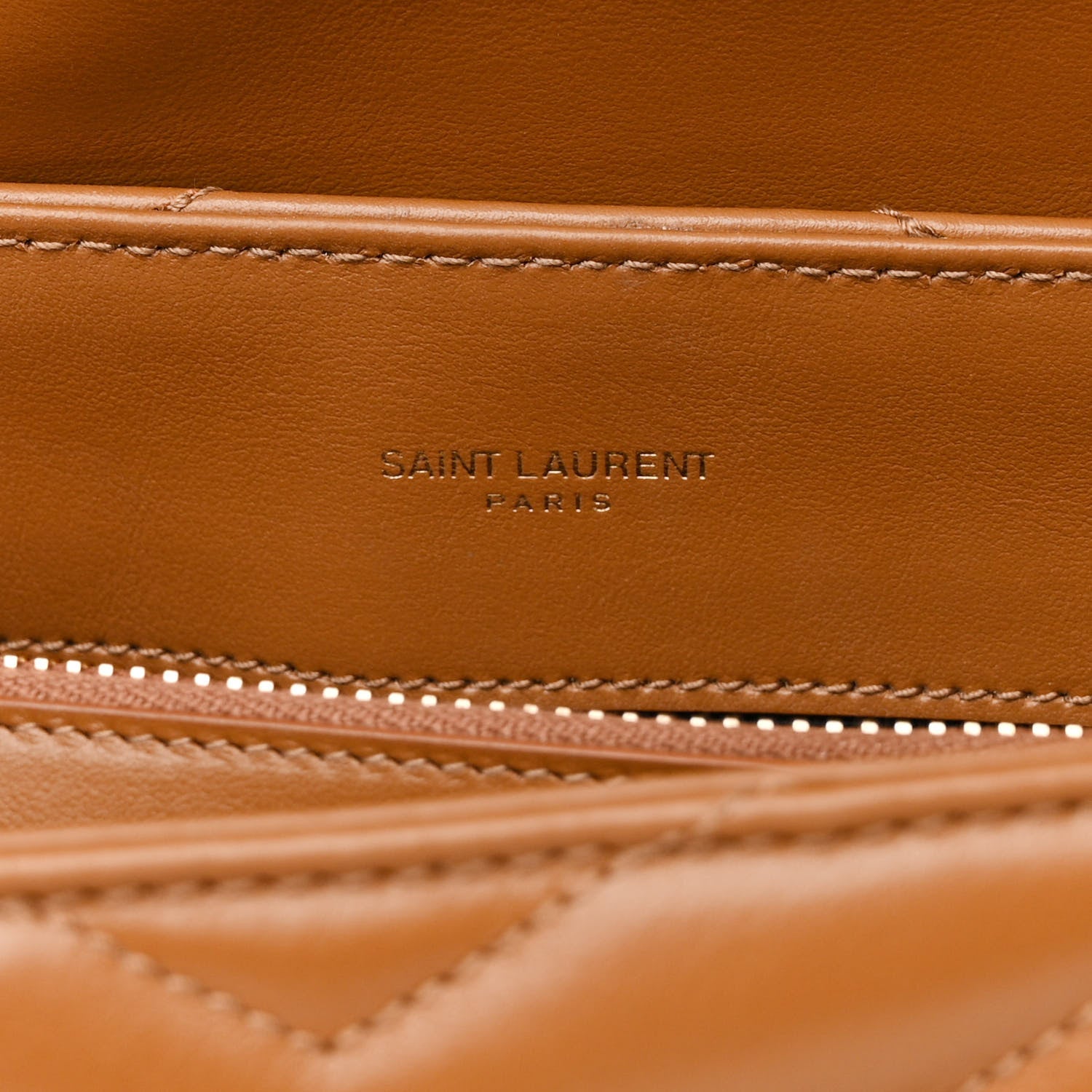 Saint Laurent Calfskin Y Quilted Monogram Medium Loulou Chain Satchel Dark Natural 8 of 13