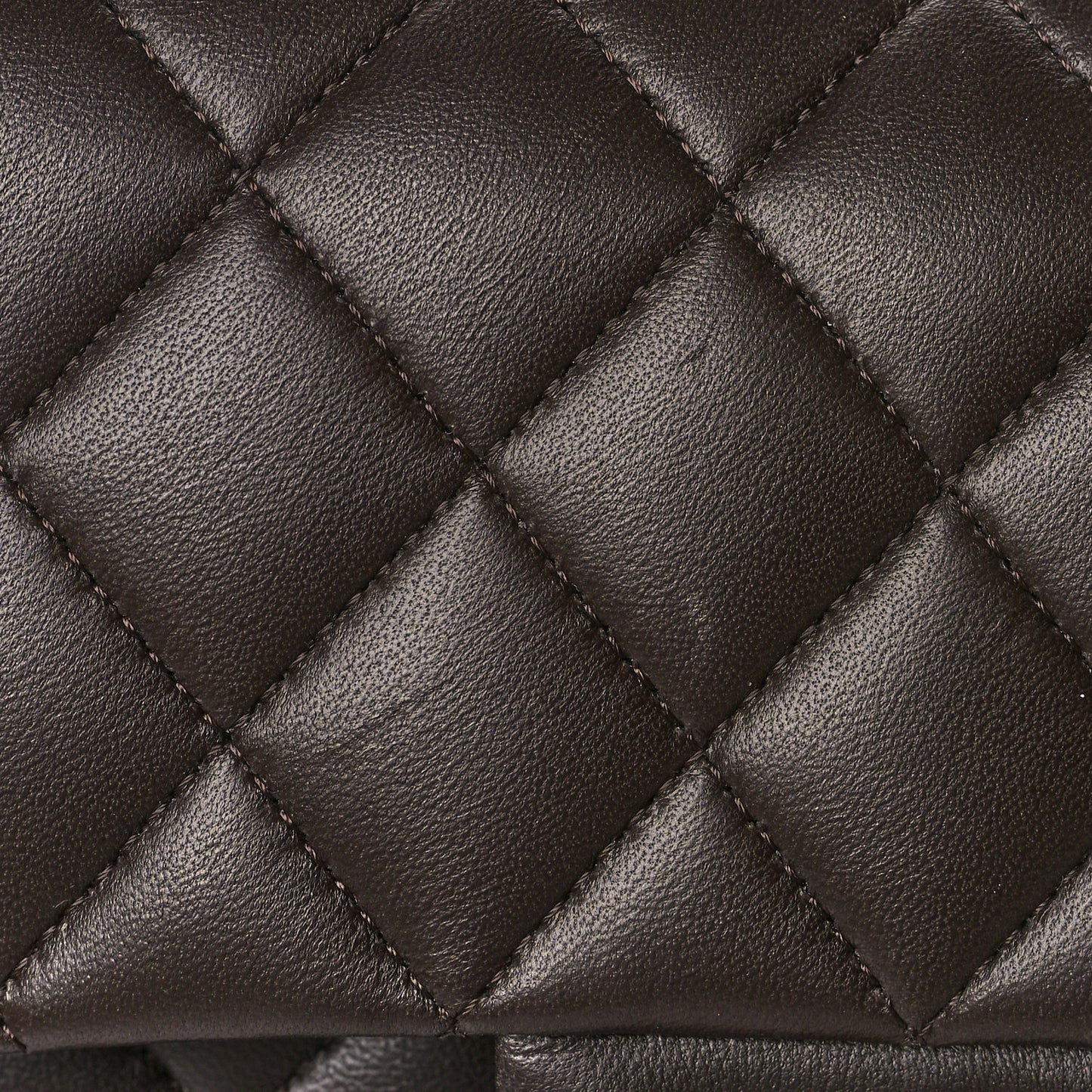 Lambskin Quilted Small Double Flap Dark Brown