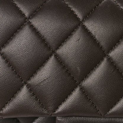 Chanel Lambskin Quilted Small Double Flap Dark Brown 11 of 11