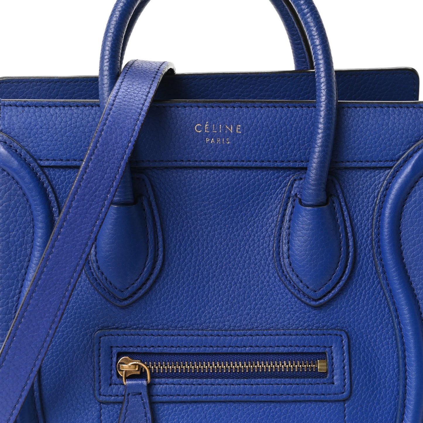 Drummed Calfskin Nano Luggage Indigo