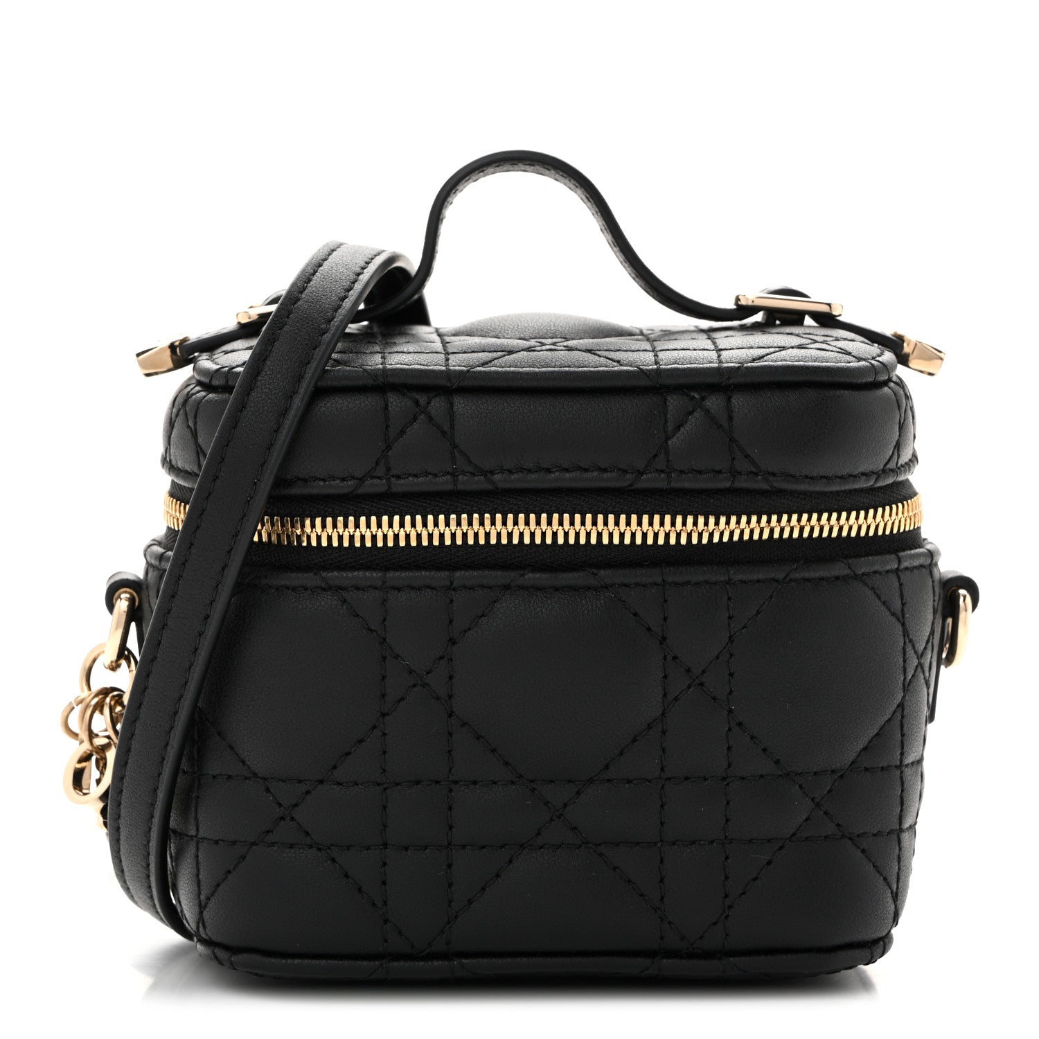 Christian Dior Lambskin Cannage Micro Lady Dior Vanity Case Black 1 of 13