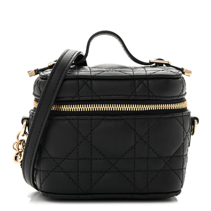 Christian Dior Lambskin Cannage Micro Lady Dior Vanity Case Black 1 of 13