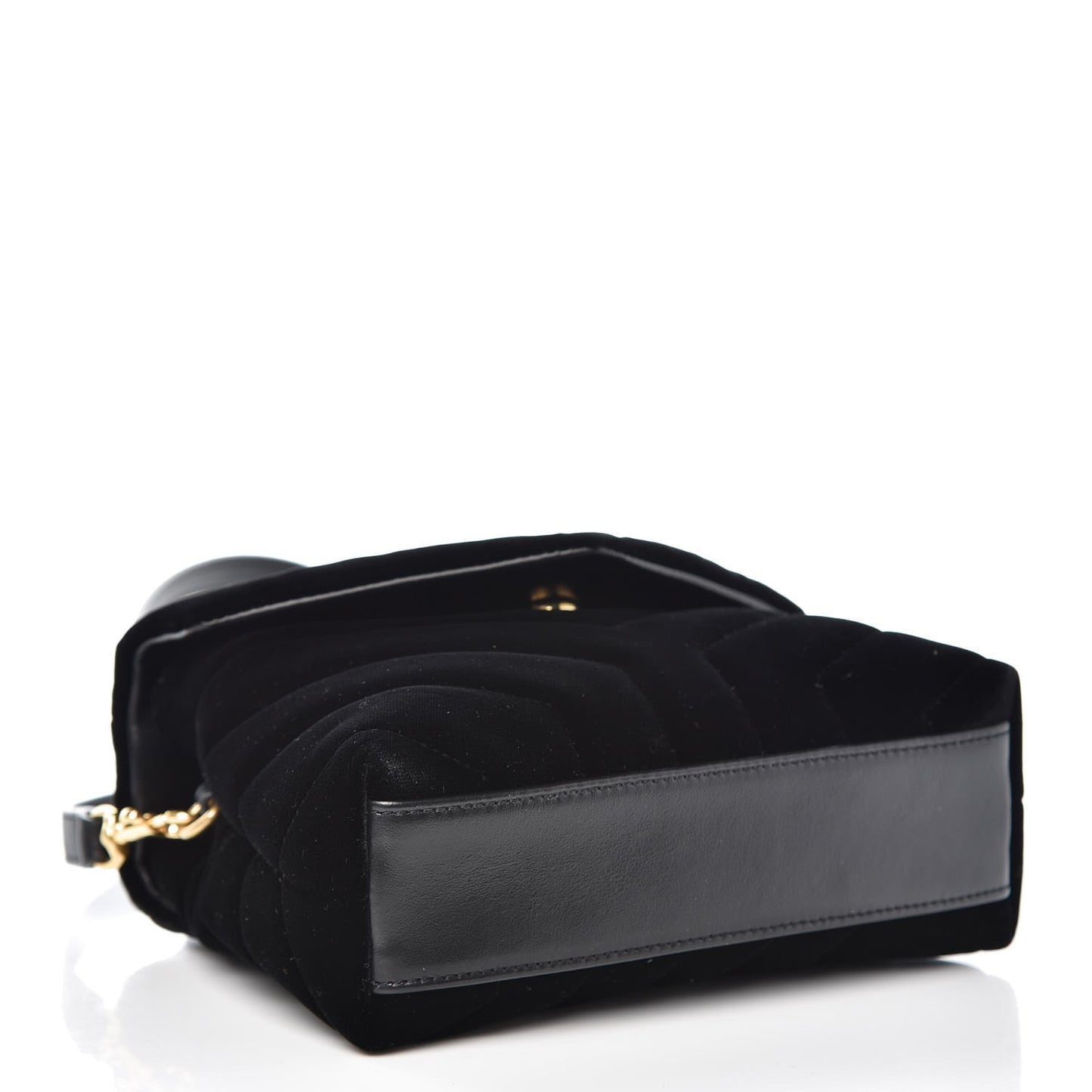 Velvet Y Quilted Monogram Toy Loulou Chain Satchel French Black