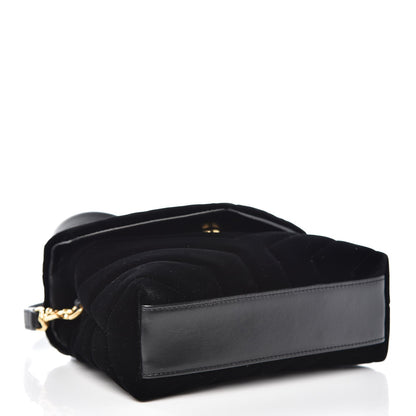 Saint Laurent Velvet Y Quilted Monogram Toy Loulou Chain Satchel French Black 4 of 7