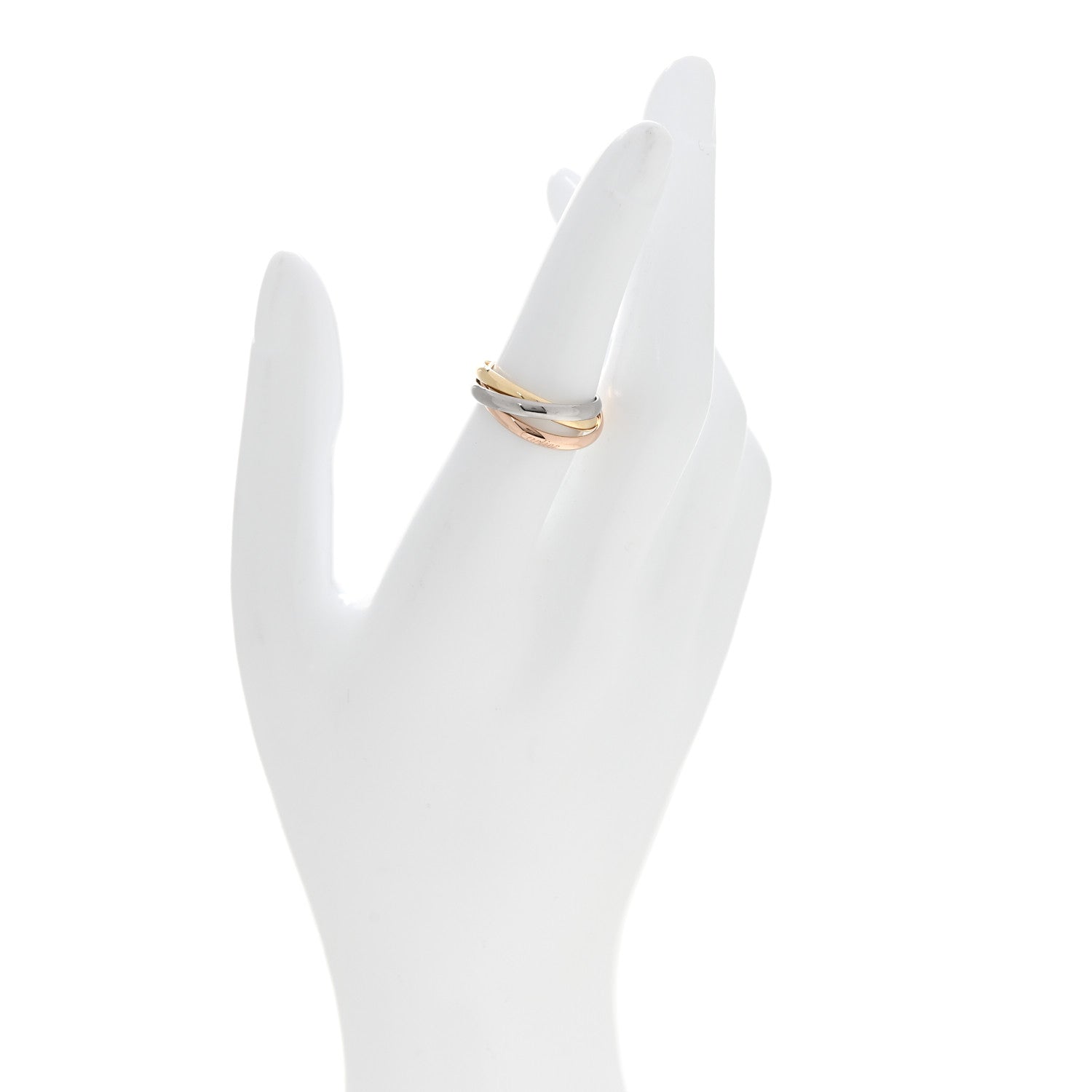 Cartier 18K Pink Yellow White Gold Small Trinity Ring 51 5.75 2 of 4