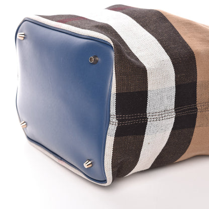 Burberry Canvas Mega Check Medium Susanna Hobo Blue 15 of 15