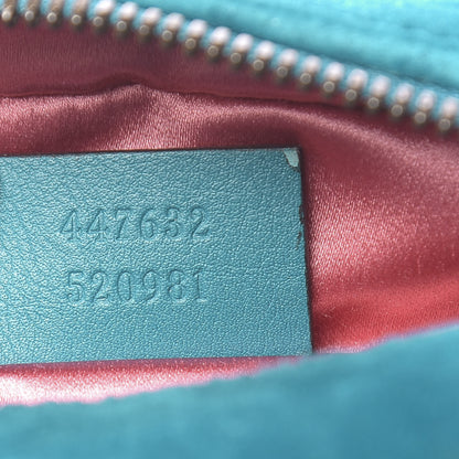 Gucci Velvet Matelasse Small GG Marmont Chain Shoulder Bag Pavone Cyan 8 of 16