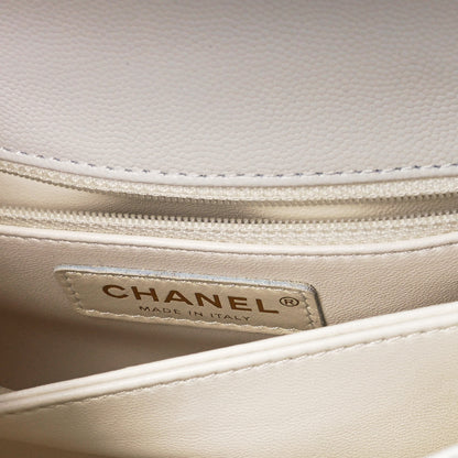Chanel Caviar Quilted Mini Coco Handle Flap White 6 of 9