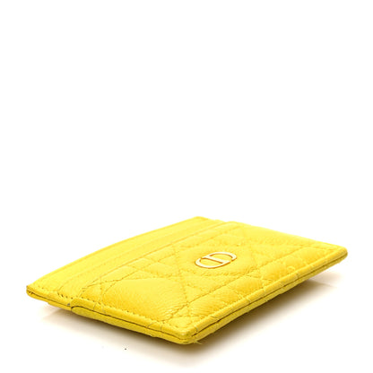 Christian Dior Supple Calfskin Cannage Caro Five-Slot Card Holder Yellow 4 of 7