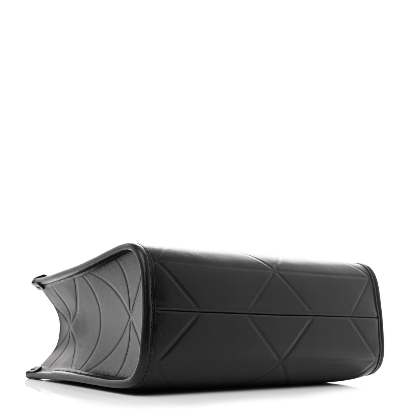 Soft Calfskin Triangolo Symbole Embossed Mini Tote Black