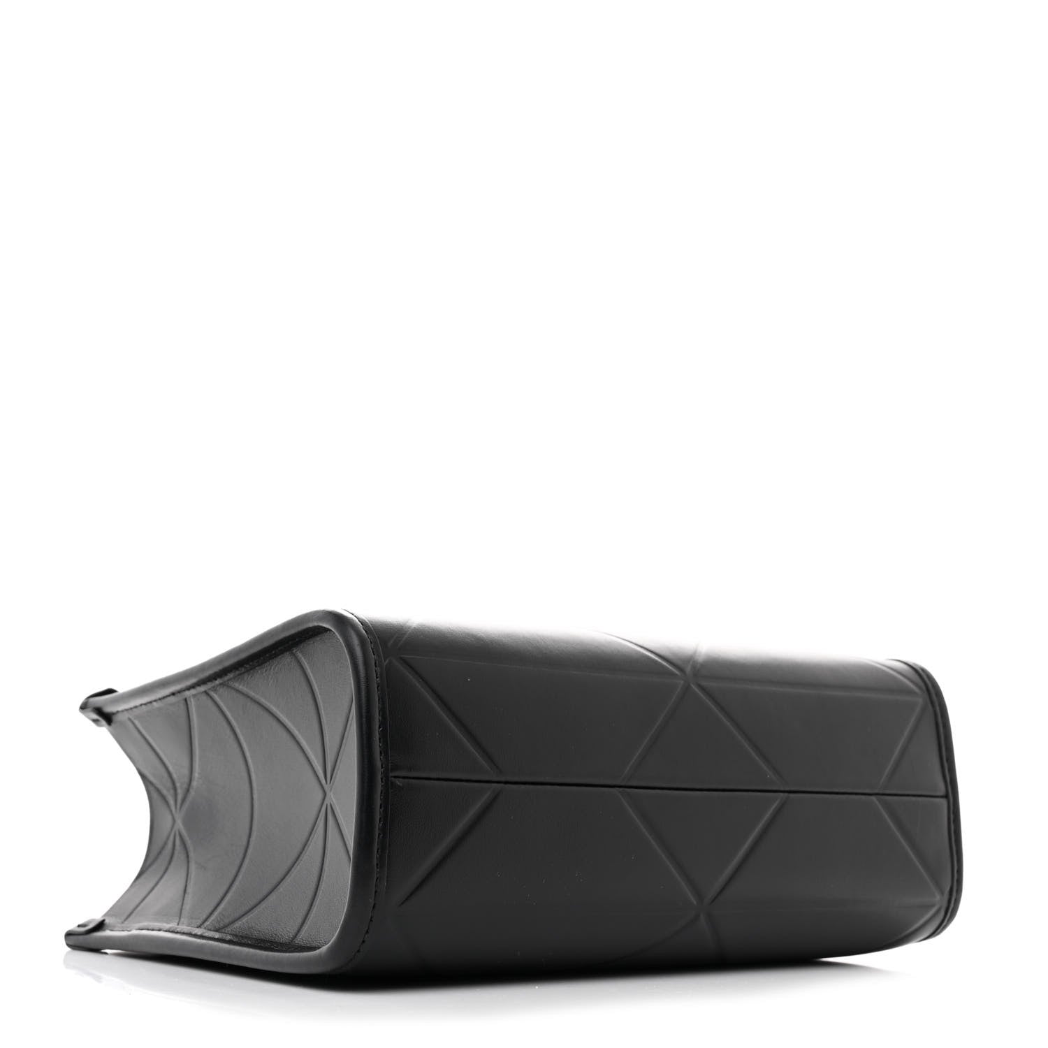 Prada Soft Calfskin Triangolo Symbole Embossed Mini Tote Black 4 of 10