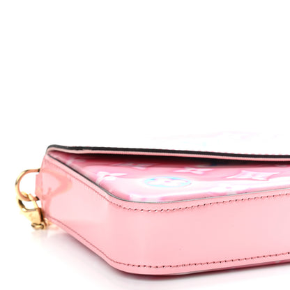 Louis Vuitton Vernis Valentine Felicie Pochette Chain Wallet Light Pink Neon 10 of 11
