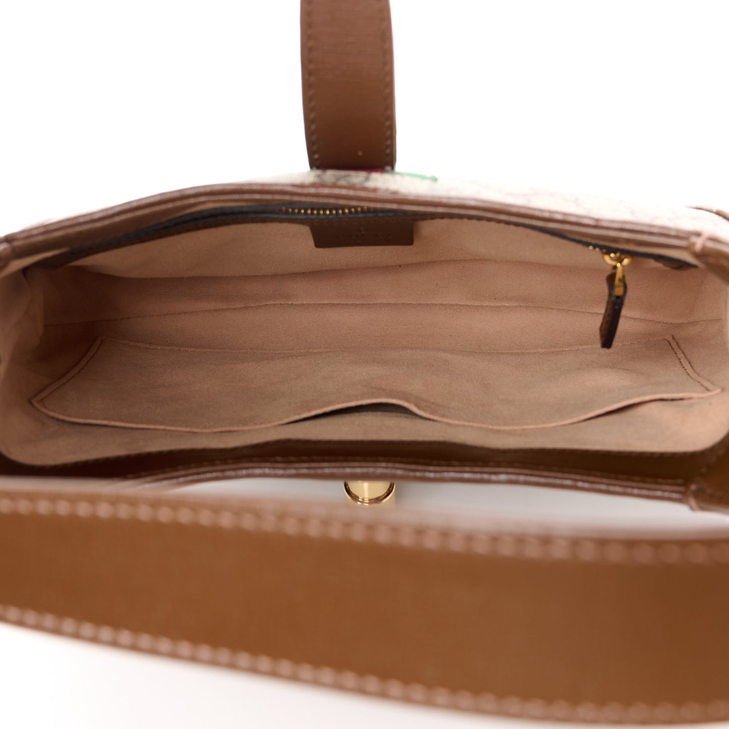GG Supreme Monogram Azalea Calfskin Web Small Jackie 1961 Hobo Beige Ebony Brown Sugar