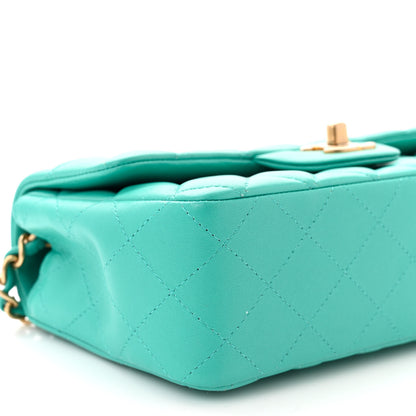Chanel Lambskin Quilted Mini Rectangular Flap Green 9 of 12
