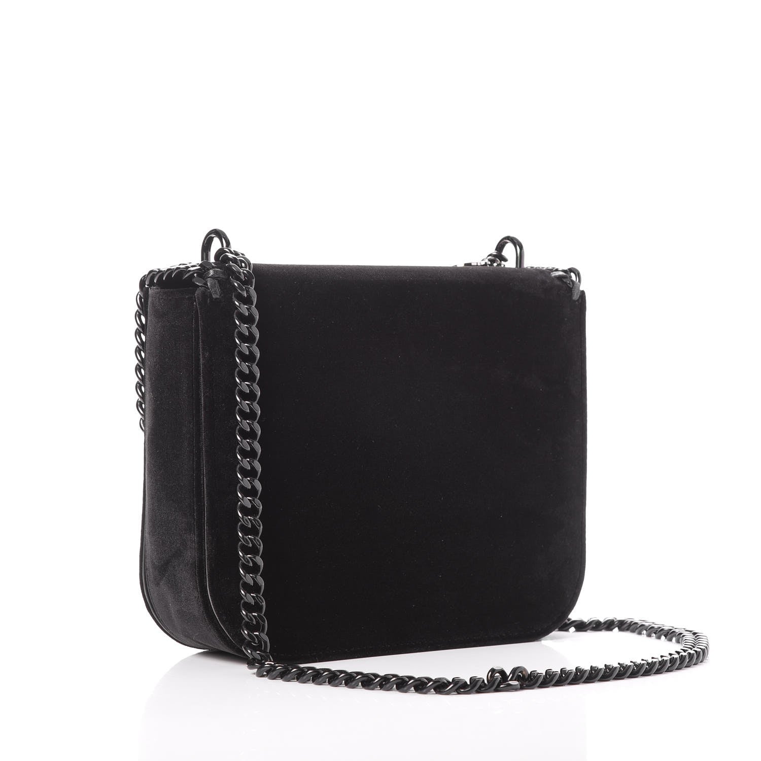Stella McCartney Velvet Effect Medium Falabella Box Shoulder Bag Black 3 of 8