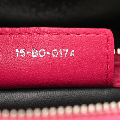 Christian Dior Lambskin Cannage Medium Tri-Color Lady Dior Fuchsia Anemone Black 7 of 10