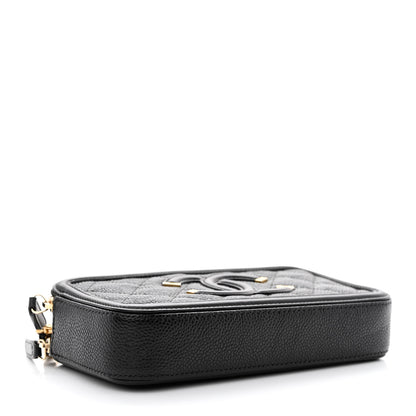 Chanel Caviar Quilted CC Filigree Clutch With Chain Black 4 of 14