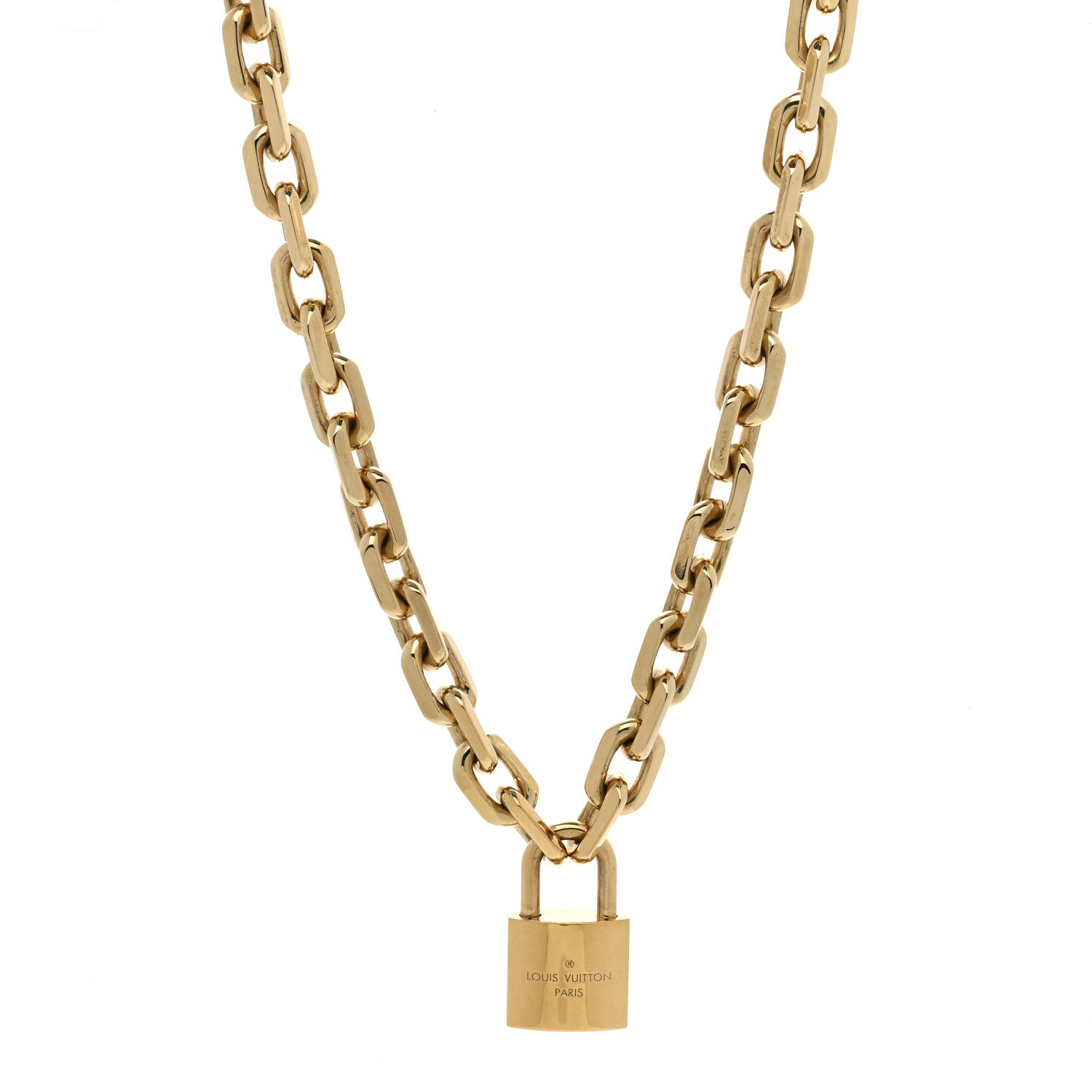 Louis Vuitton LV Edge Necklace Cadenas Gold 3 of 4