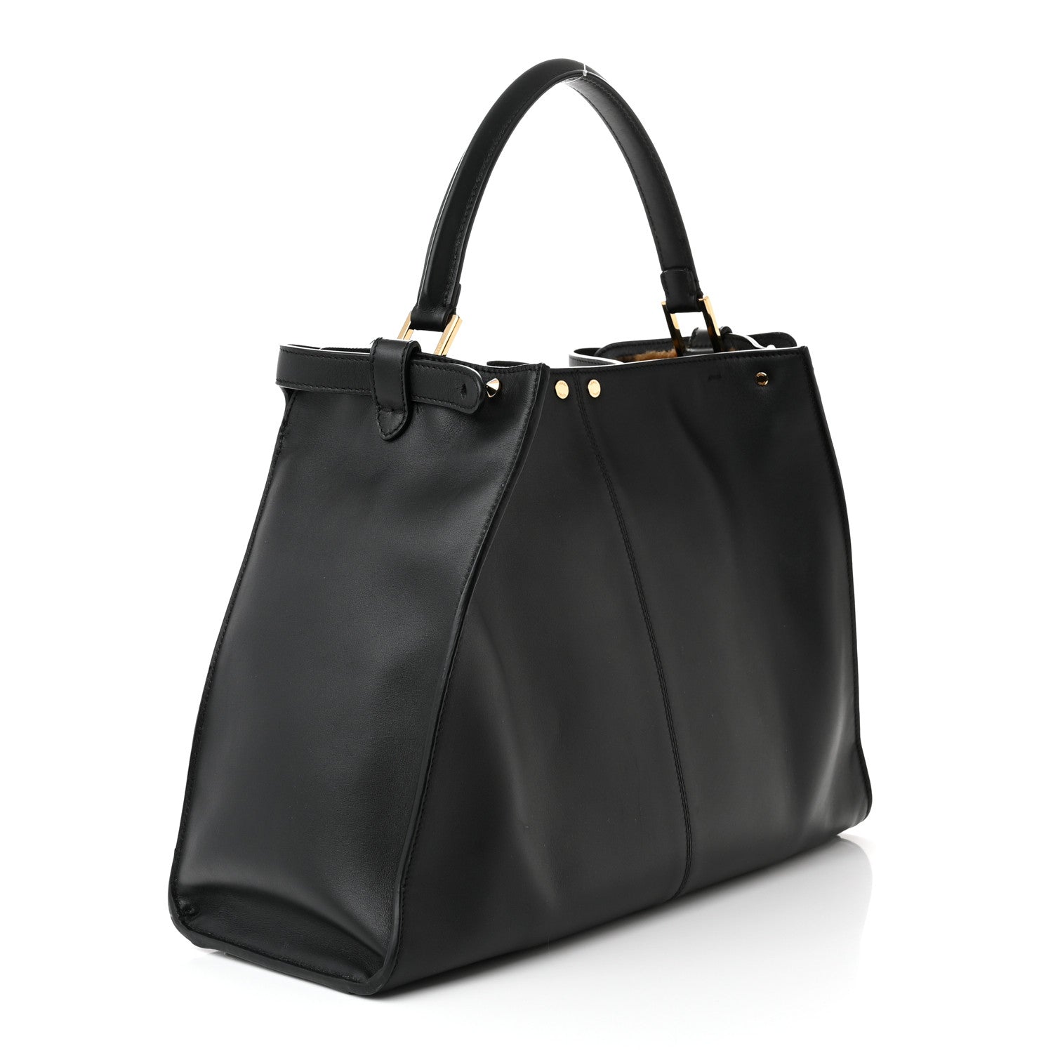 Fendi Vitello Seta Shearling FF 1974 Large Peekaboo X-Lite Black 3 of 13