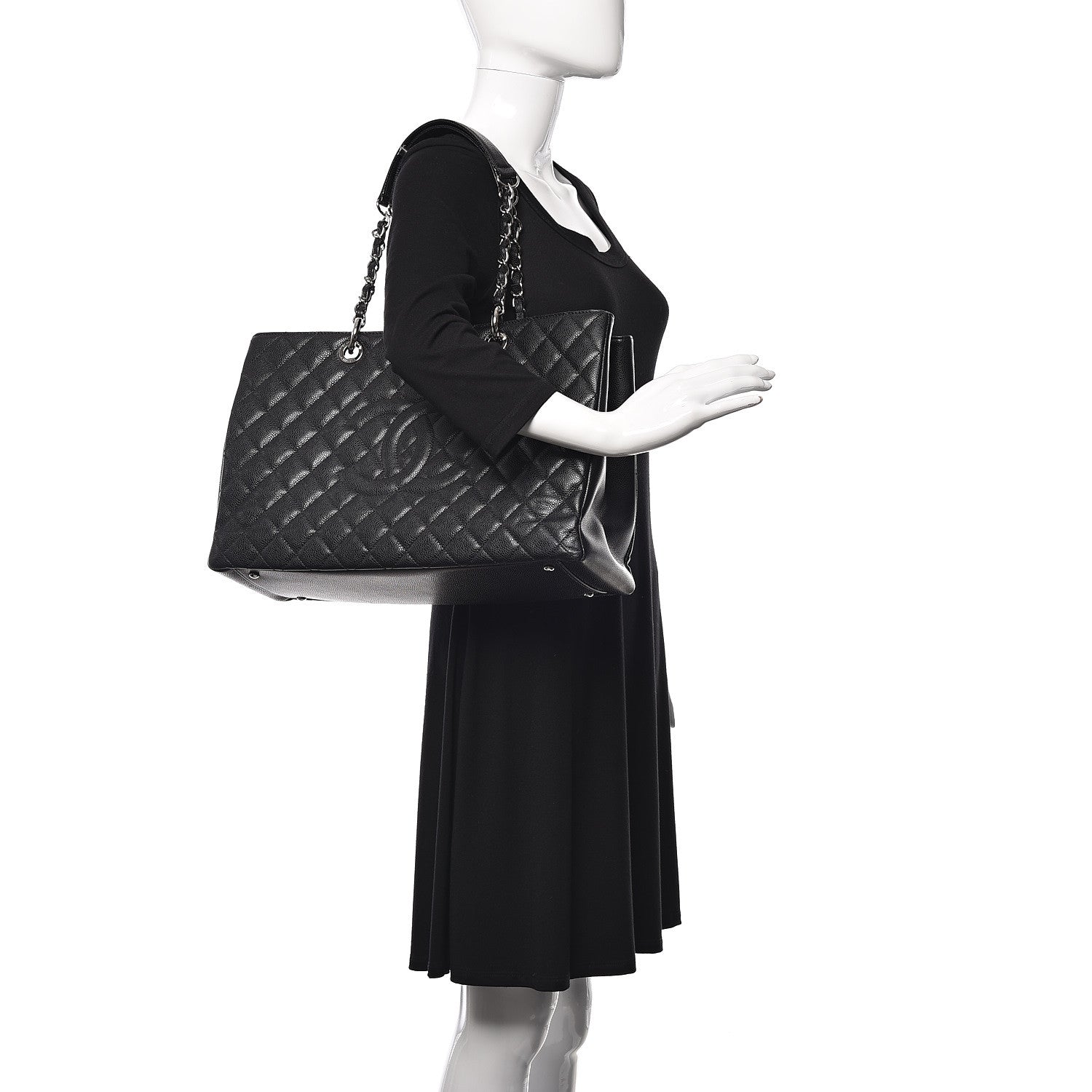 Chanel Caviar Quilted XL Grand Shopping Tote GST Black 2 of 11