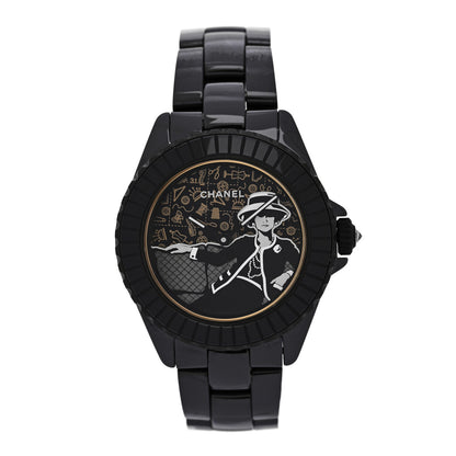 Chanel Stainless Steel Ceramic 38mm J12 Limited Edition Mademoiselle Couture Automatic Watch Black 1 of 5