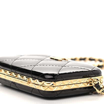 Chanel Glazed Goatskin Quilted Small Box With Chain Black 10 of 10