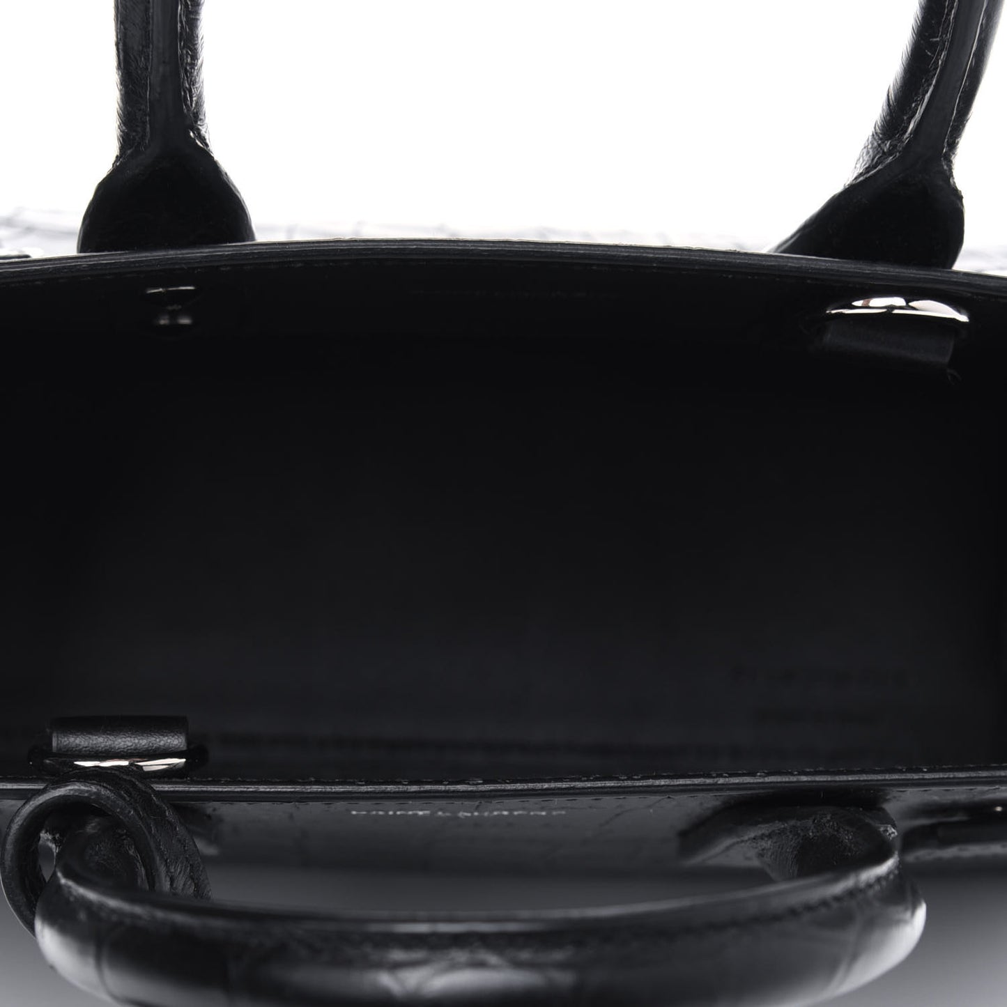 Calfskin Crocodile Embossed Nano Sac De Jour Black
