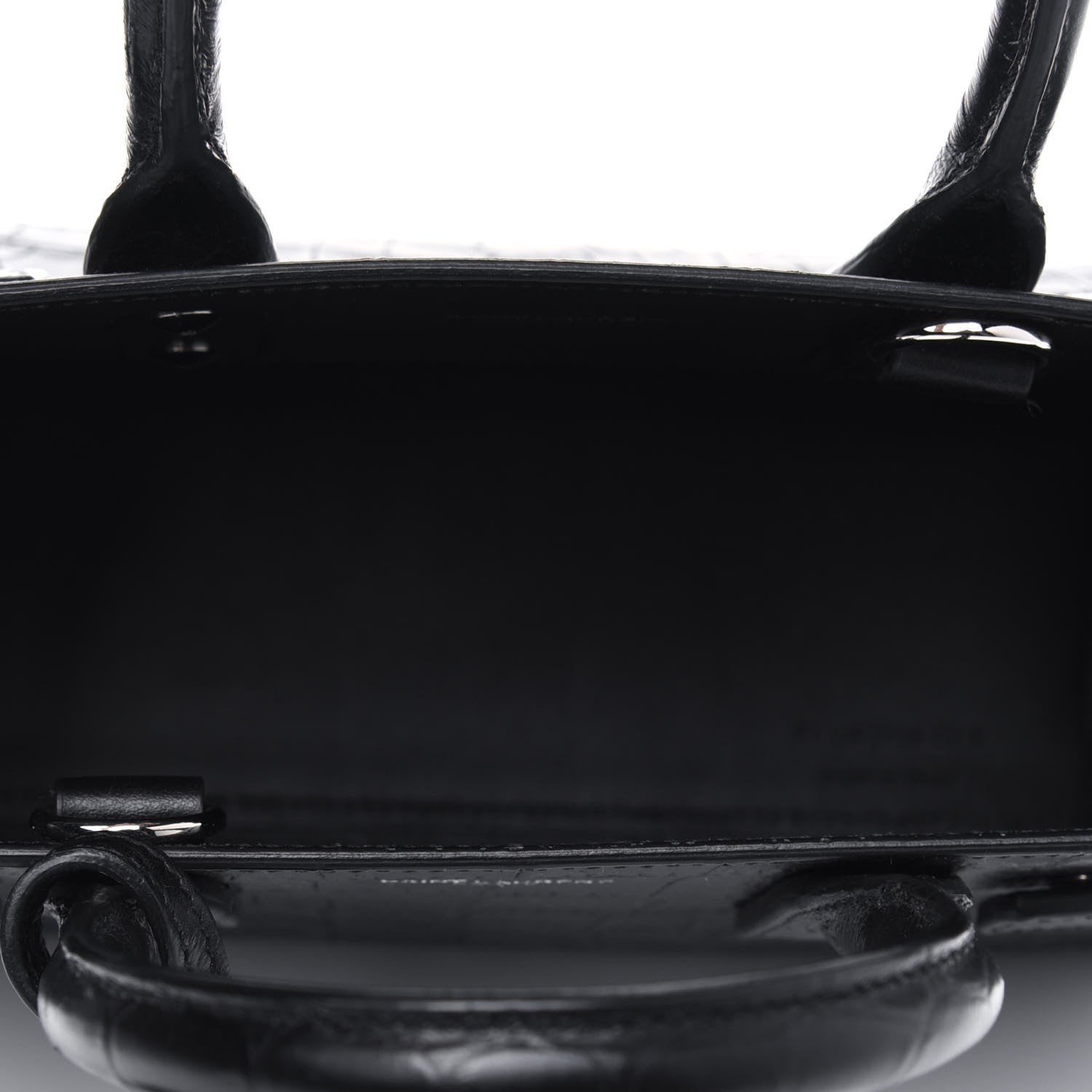 Saint Laurent Calfskin Crocodile Embossed Nano Sac De Jour Black 4 of 4