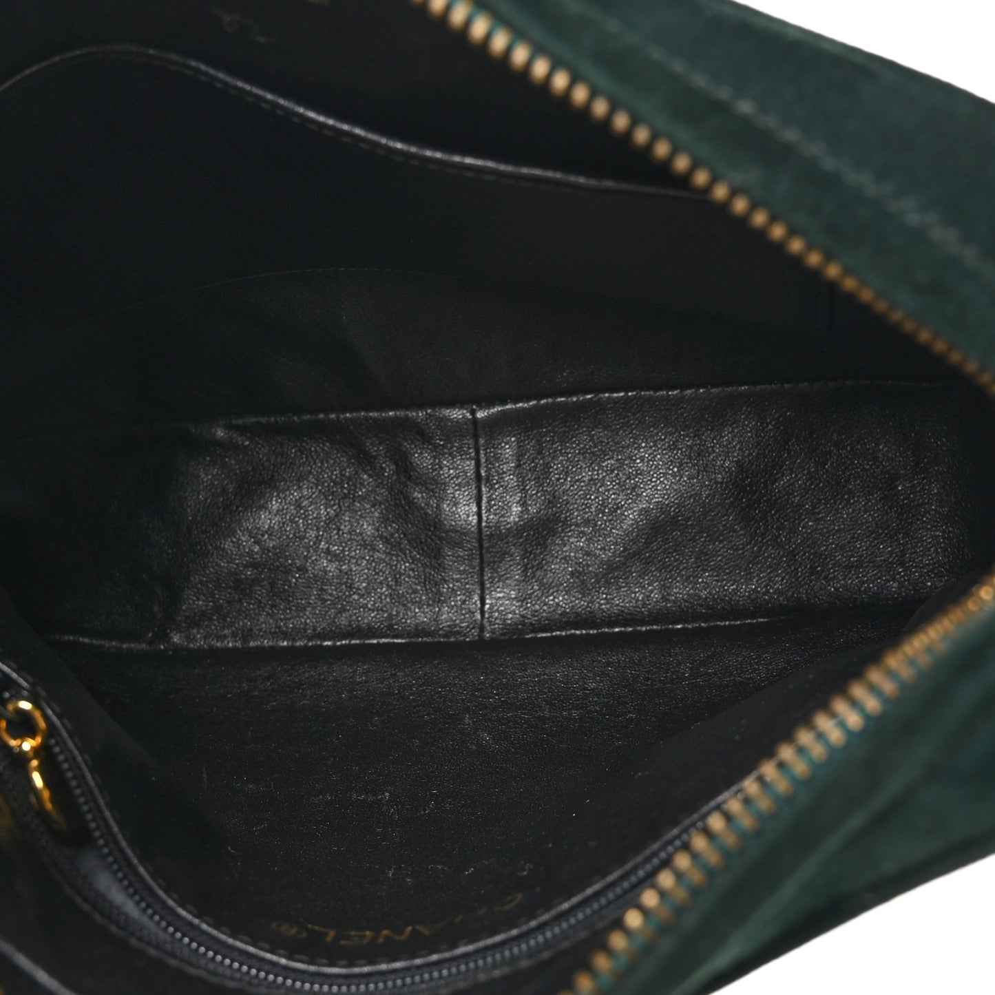 Suede Chevron Tassel Camera Case Dark Green