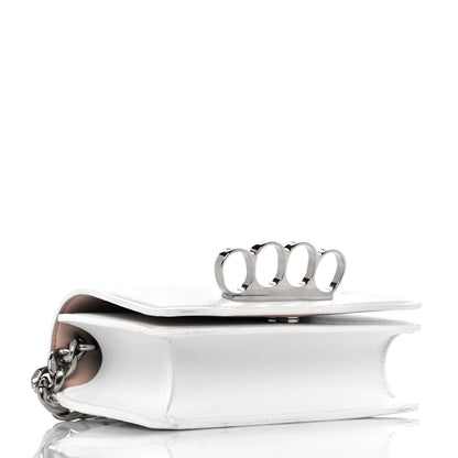 Alexander McQueen Smooth Calfskin Four Ring Knuckle Mini Chain Clutch White 3 of 8
