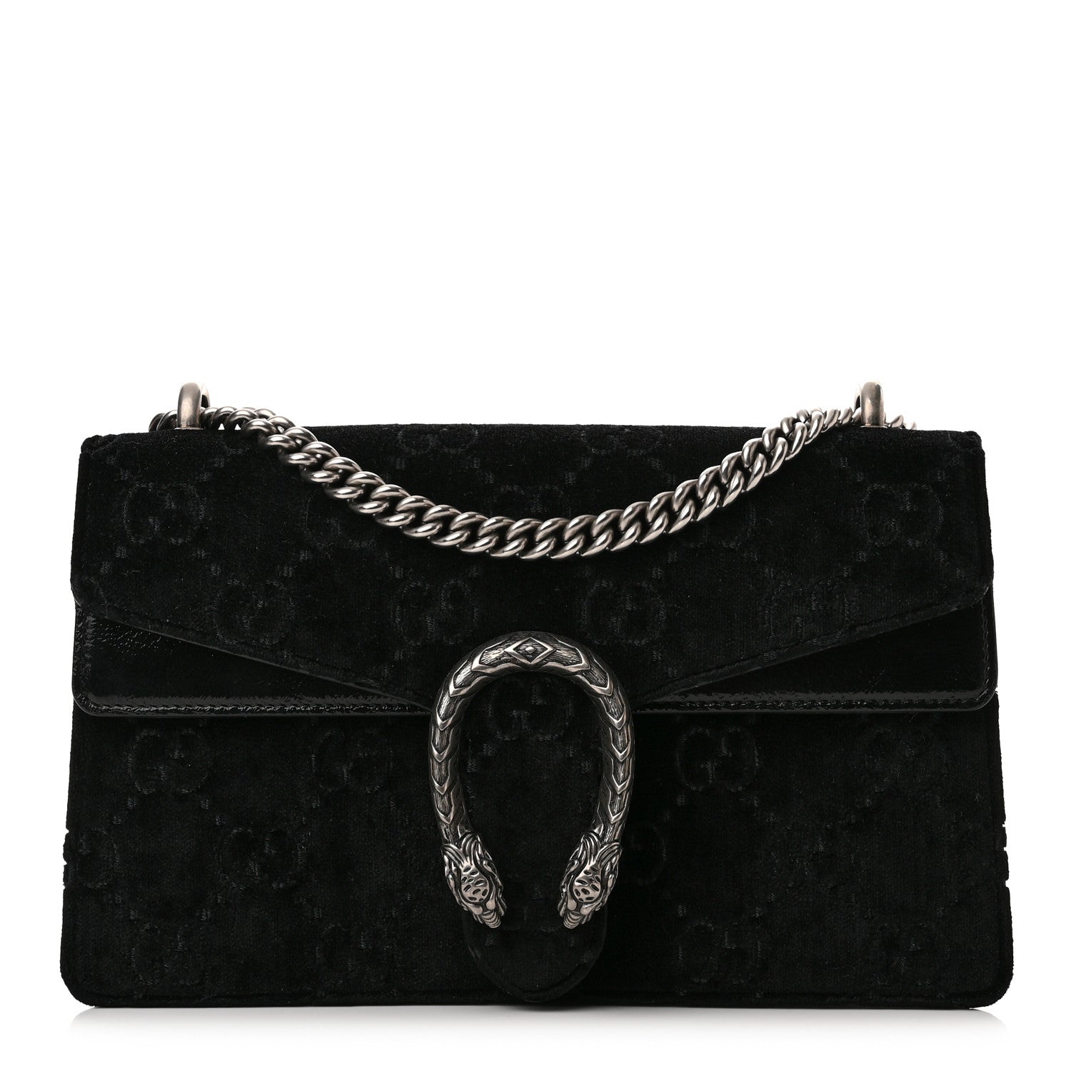 Gucci Velvet GG Monogram Small Dionysus Shoulder Bag Black 1 of 10