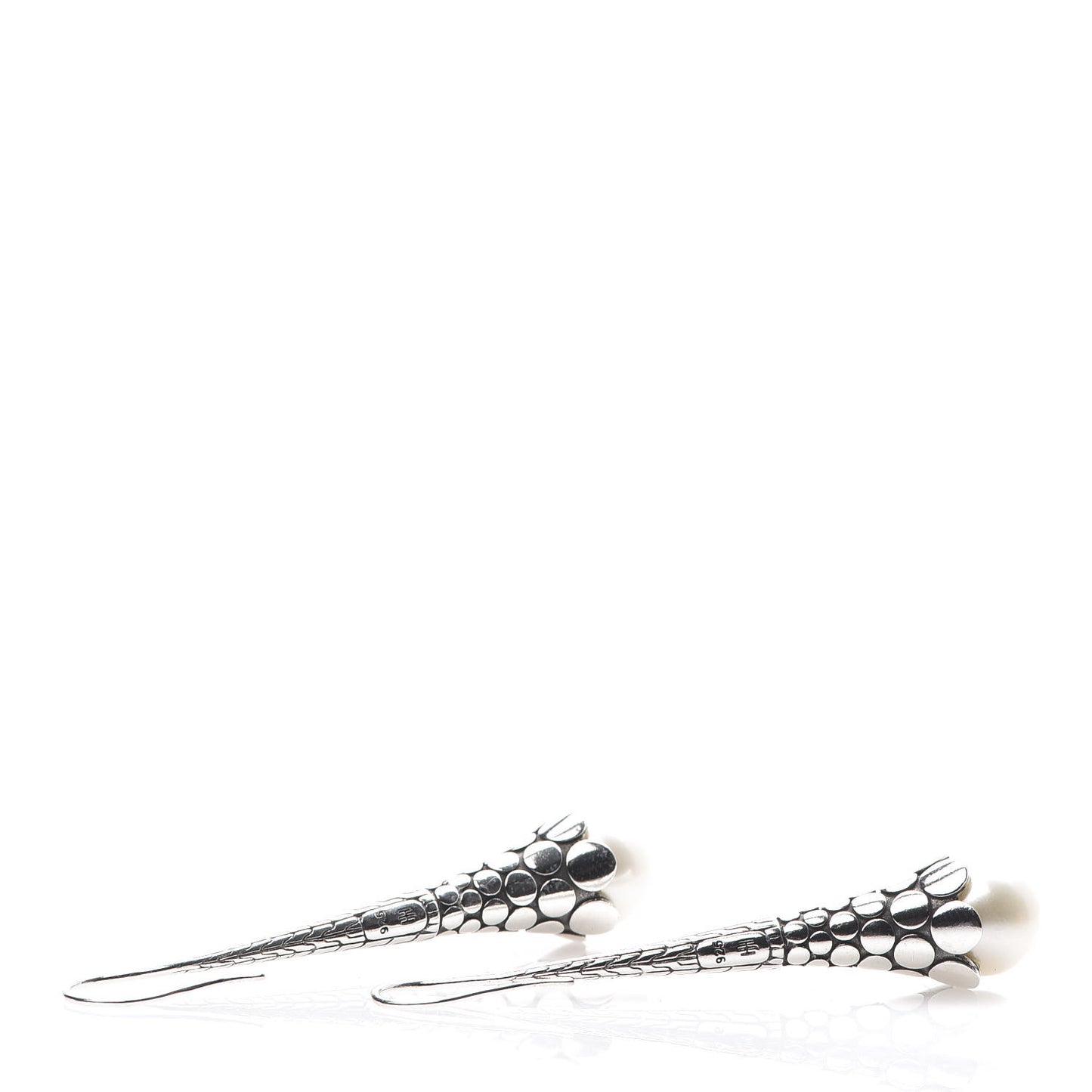 Sterling Silver Pearl Dot Drop Earrings