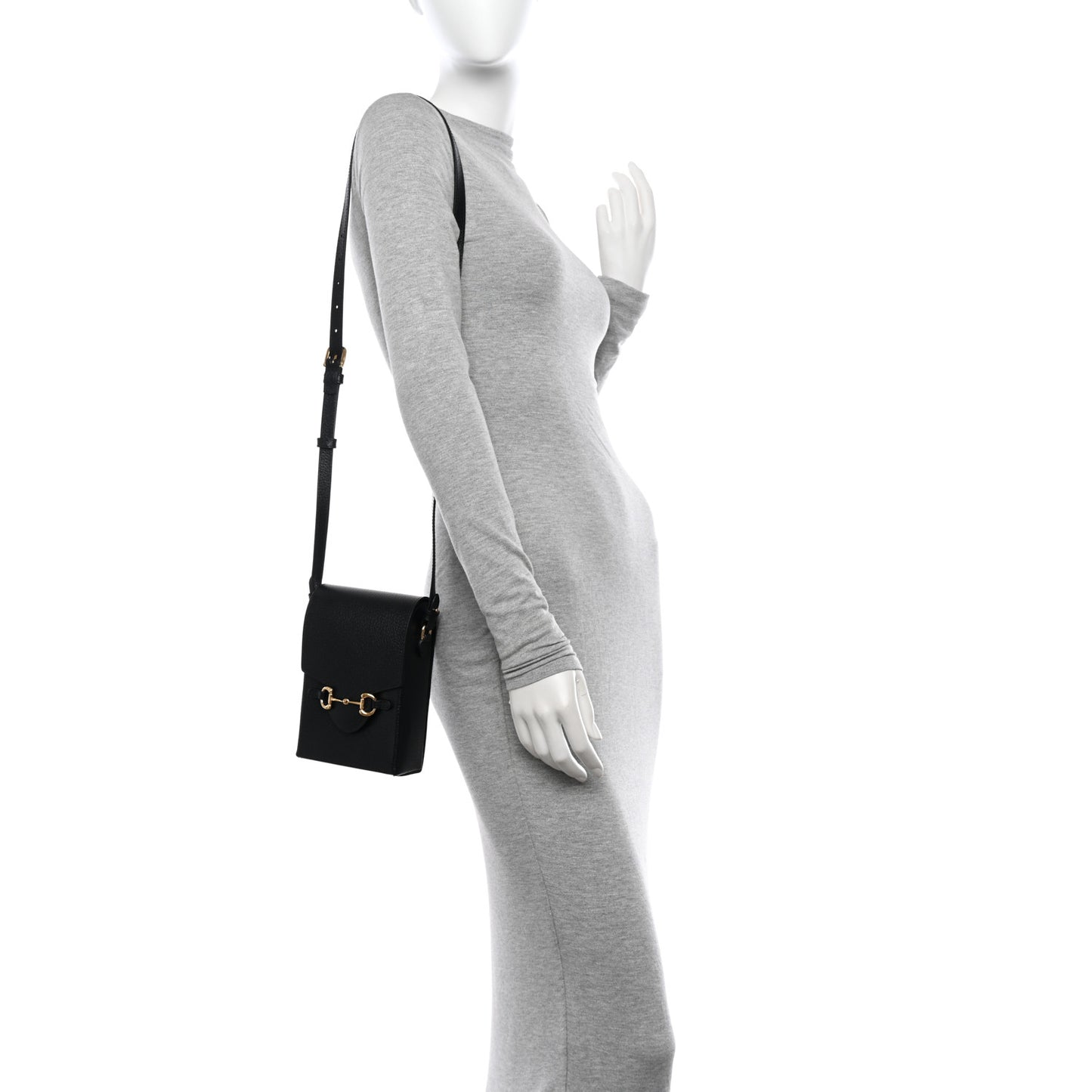 Dollar Calfskin Vertical Horsebit 1955 Crossbody Bag Black
