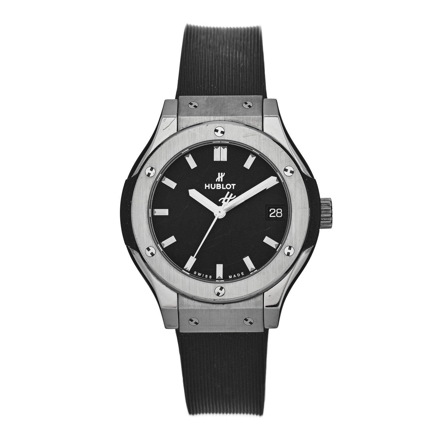Hublot Titanium Rubber 33mm Classic Fusion Quartz Watch Black 58.NX.1470.RX 1 of 4