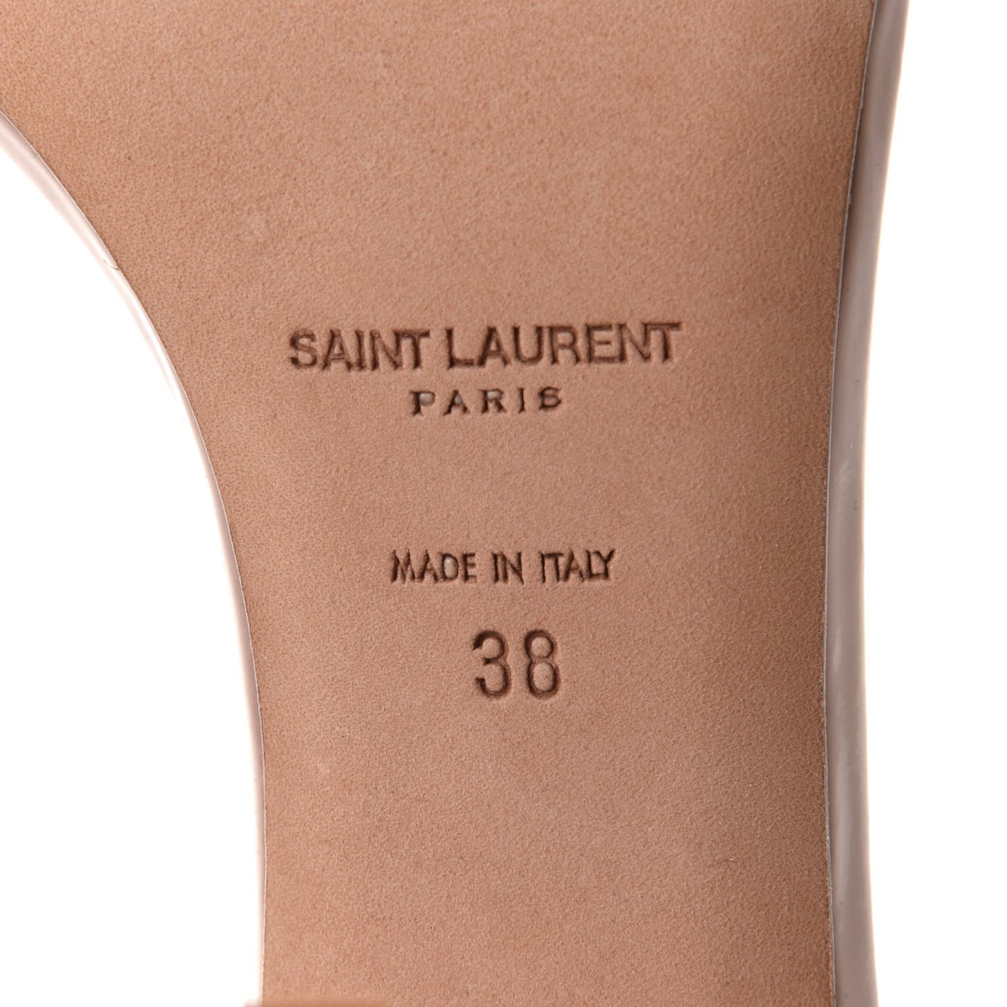 Patent Calfskin Amber 105 Ankle Strap Sandals 38 Beige