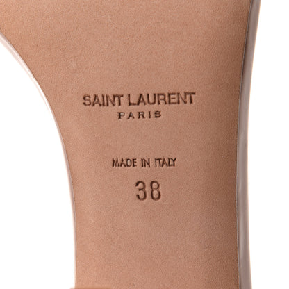 Saint Laurent Patent Calfskin Amber 105 Ankle Strap Sandals 38 Beige 7 of 9