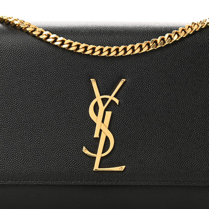 Saint Laurent Grain De Poudre Medium Classic Monogram Kate Satchel Black 7 of 10