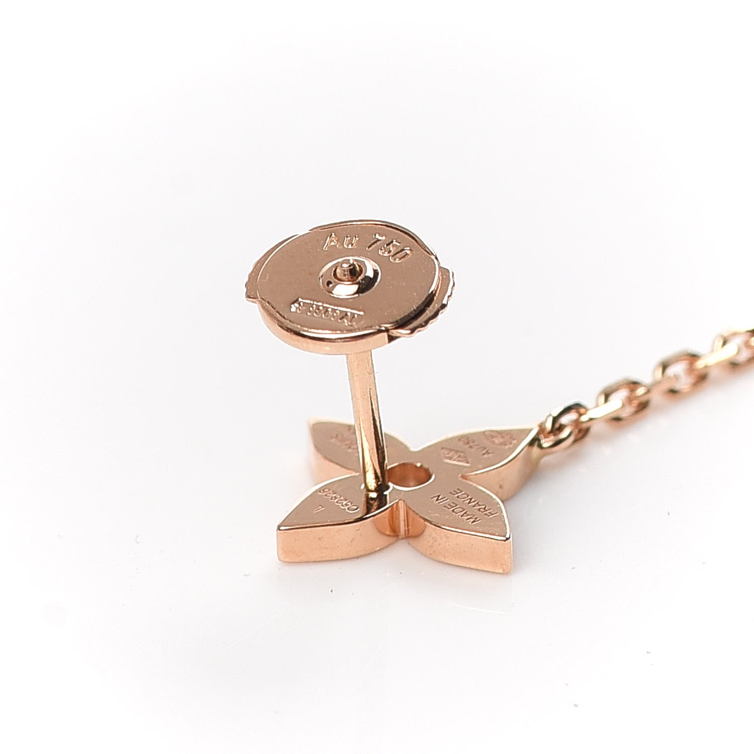 Louis Vuitton 18K Pink Gold Diamond Idylle Blossom Mono Chain Earring 3 of 5