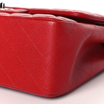 Chanel Caviar Quilted Jumbo Double Flap Red 9 of 9